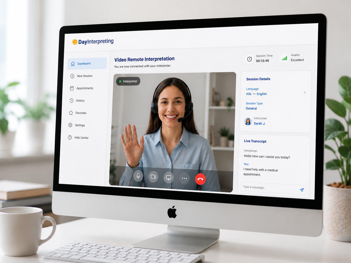 Professional video interpretation session